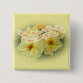 Happy Moederdag - Gele rozen Vierkante Button 5,1 Cm (Voorkant)