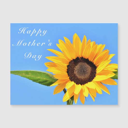 Happy Moederdag - Gele Zonnebloem op Blue Sky (Voorkant)