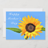 Happy Moederdag - Gele Zonnebloem op Blue Sky Kaart (Voorkant)