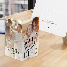Happy Moederdag gepersonaliseerde 2 foto's en teks Kaart