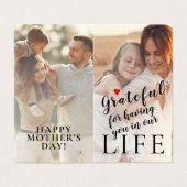 Happy Moederdag gepersonaliseerde 2 foto's en teks Kaart (Buitenkant ongevouwen)