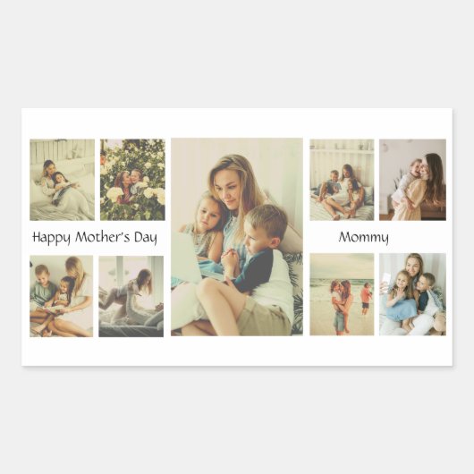 Happy Moederdag Gepersonaliseerde Sticker (Voorkant)