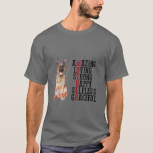Happy Moederdag German Shepherd Dog mama Dog Mot T-shirt
