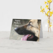 Happy Moederdag German Shepherd Wenskaart Kaart (Gele Bloem)