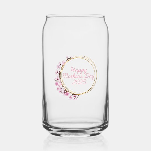 Happy Moederdag Gift 2025 Blikvorm Glas (Voorkant)