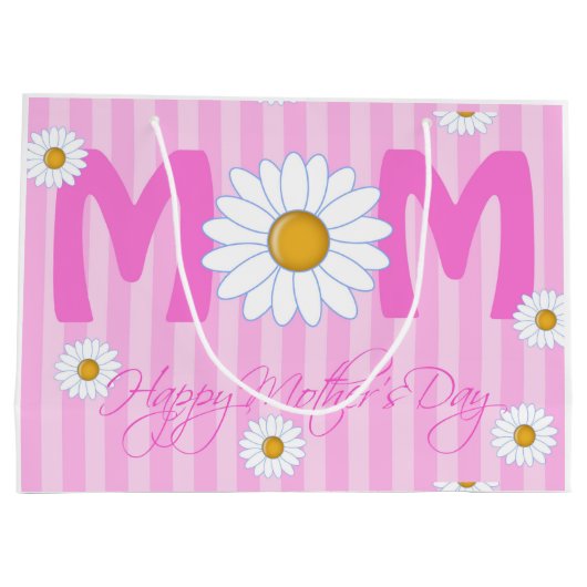 Happy Moederdag Gift Bag Groot Cadeauzakje (Achterkant)