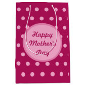 Happy Moederdag Gift Bag (Magenta & Soft Pink) Medium Cadeauzakje (Voorkant)