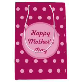 Happy Moederdag Gift Bag (Magenta & Soft Pink) Medium Cadeauzakje