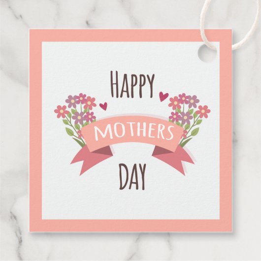 Happy Moederdag Gift Label - Floral Design (Achterkant)