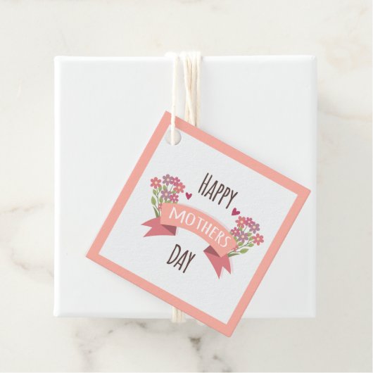 Happy Moederdag Gift Label - Floral Design (In situ)