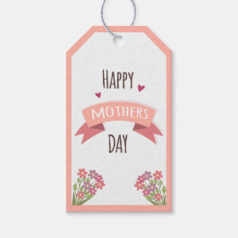 Happy Moederdag Gift Label - Floral Design Cadeaulabel