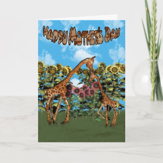 Happy Moederdag Giraffe kaart (Voorkant)