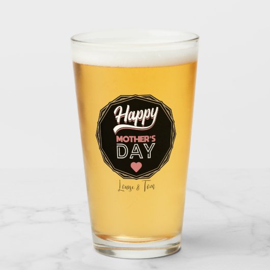 Happy moederdag glas (Voorkant gevuld)