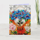 Happy Moederdag Glas in lood Flowers in Vaas C Kaart (Voorkant)