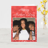 Happy Moederdag Glitter Cherned Family Foto Kaart (Gele Bloem)