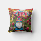 Happy Moederdag: Gnome in Tulip Field Kussen (Voorkant)