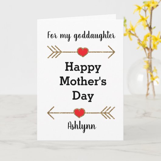 Happy Moederdag Godaughter Kaart (Gele Bloem)