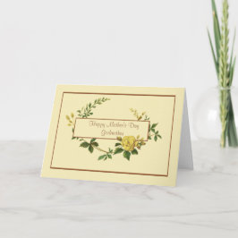 Happy Moederdag Godmother met Yellow Rose Kaart