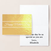 Happy Moederdag Gold Elegant Script Folie Kaarten (Display)