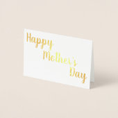 Happy Moederdag Gold Foil Script Elegant Folie Kaarten (Voorkant)