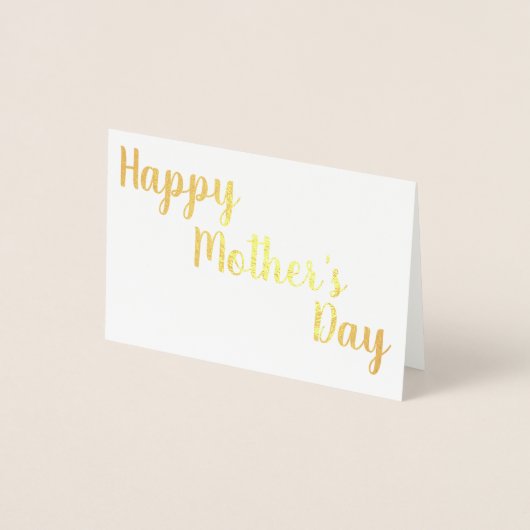 Happy Moederdag Gold Foil Script Elegant Folie Kaarten (Voorkant)