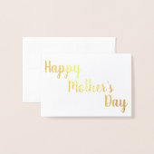 Happy Moederdag Gold Foil Script Elegant Folie Kaarten (Voorkant met envelop)