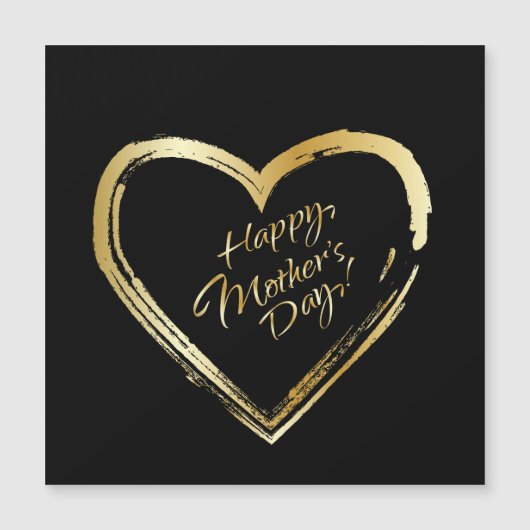 Happy Moederdag Gold Heart een magneetkaart (Voorkant)