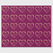 Happy Moederdag Gold Heart Elegant Luxury Cadeaupapier (Vlak)
