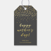 Happy Moederdag - Gold Script en Confetti Cadeaulabel (Achterkant)