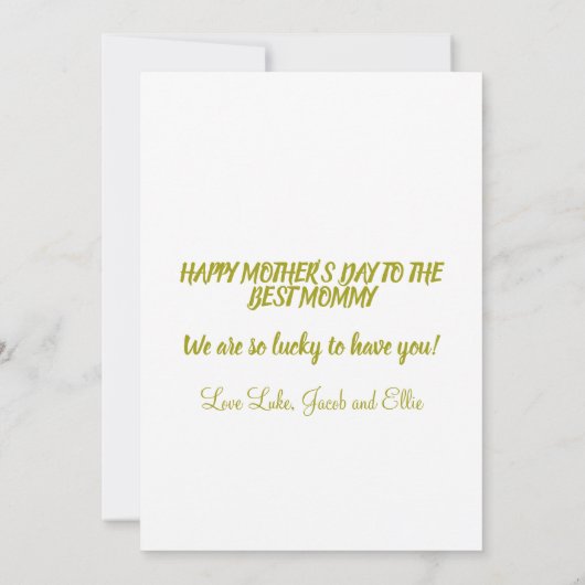 Happy Moederdag Gold Script Photo Collage Card Kaart (Achterkant)