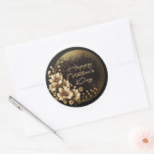 Happy Moederdag - Gold Script-stickers Ronde Sticker (Envelop)