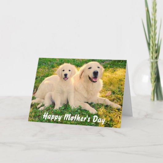 Happy Moederdag Golden Retriever Dogs Animal Kaart (Voorkant)