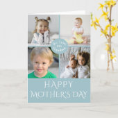 Happy Moederdag Grandma| Aqua Photo Collage Kaart (Gele Bloem)