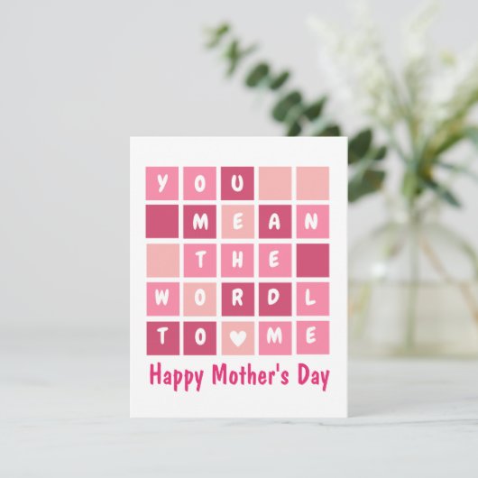 Happy Moederdag grappig Wordle Kaart (Staand voorkant)