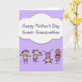 Happy Moederdag Great Grandmoeder Fun Kinder Kaart (Gele Bloem)