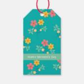 Happy Moederdag Green Daisy  Bouquet Cadeaulabel (Voorkant)