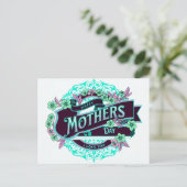 Happy Moederdag Green Paars Floral Briefkaart (Staand voorkant)