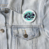 Happy Moederdag Green Paars Floral Ronde Button 5,7 Cm (In situ)