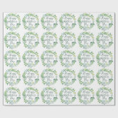 Happy Moederdag Greenery Foliage Wreath Cadeaupapier (Vlak)