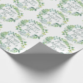 Happy Moederdag Greenery Foliage Wreath Cadeaupapier (Hoek)