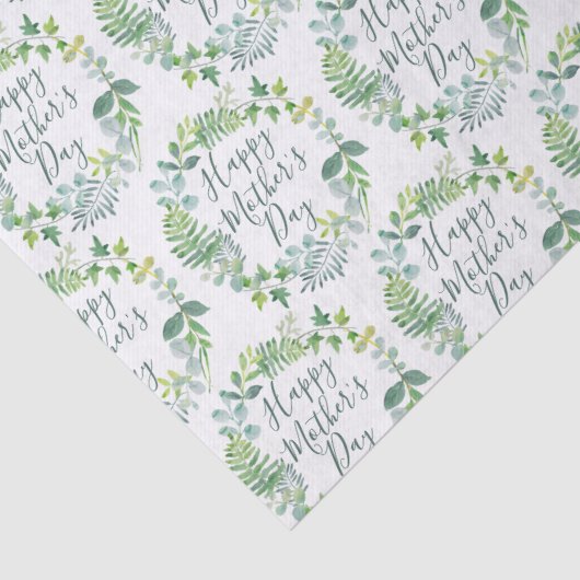 Happy Moederdag Greenery Foliage Wreath Tissuepapier (Detail)