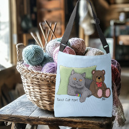 Happy Moederdag Grey Cat Crossbody Tas