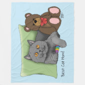 Happy Moederdag Grey Cat Fleece Deken (Voorkant)