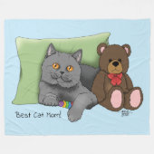 Happy Moederdag Grey Cat Fleece Deken (Voorkant (Horizontaal))