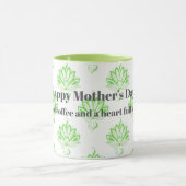 Happy Moederdag Groen  Bloempatroon Mok (Midden)