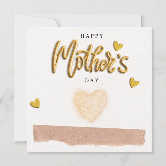 Happy moederdag groeting Gold folie Kaart (Voorkant)