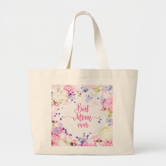 Happy Moederdag Grote Tote Bag (Voorkant)