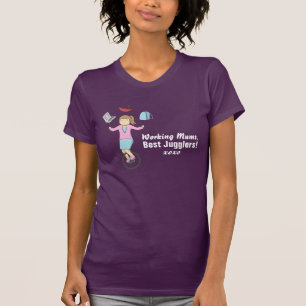 Happy Moederdag - Happy Juggler Mam op Unicycle T-shirt