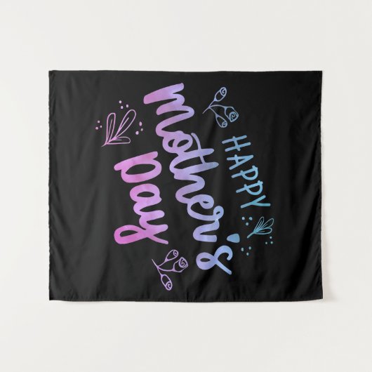 Happy Moederdag Happy Mothers Day Giften Wandkleed (Voorkant (horizontaal))