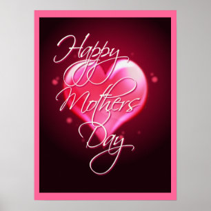 HAPPY MOEDERDAG HEART/border by SHARON SHARPE Poster